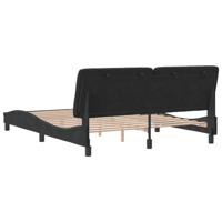 Bedframe zonder matras 160x200 cm fluweel zwart - thumbnail
