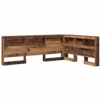 Opberghoofdbord met plank Oud hout 140 cm Bewerkt hout - thumbnail