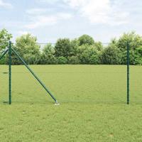 VidaXL Afrasteringspaal groen 10 x 1,4 m (36 mm gaas) staal en pvc - thumbnail