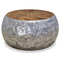 Salontafel 60x60x30 cm aluminium teakhout - thumbnail