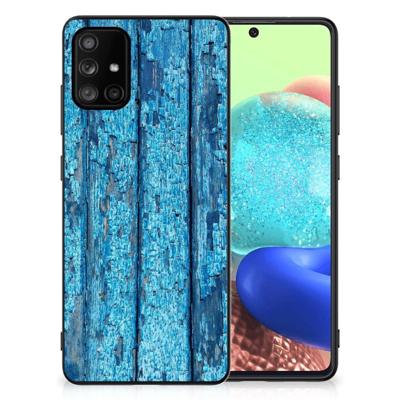 Samsung Galaxy A71 Houten Print Telefoonhoesje Wood Blue