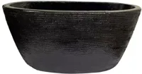 HS Tokio bloempot ovaal 29x15x14cm zwart geglazuurd - thumbnail