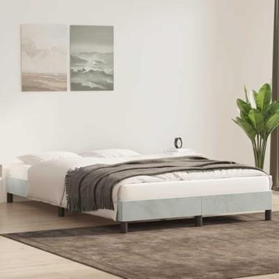 Bedframe zonder matras 140x210 cm fluweel lichtgrijs
