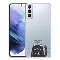 Samsung Galaxy S21 Plus Telefoonhoesje met Naam Cat Good Day - thumbnail