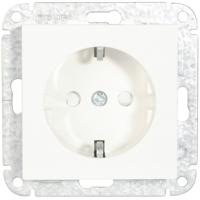 Opus 55 geaarde contactdoos met kinderbeveiliging polarwit - thumbnail