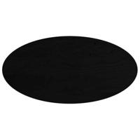 Tafelblad 120x60x2 cm ovaal massief eikenhout donkerbruin - thumbnail