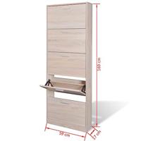 VidaXL Schoenenkast hout met 5 opbergvakken eiken-look - thumbnail