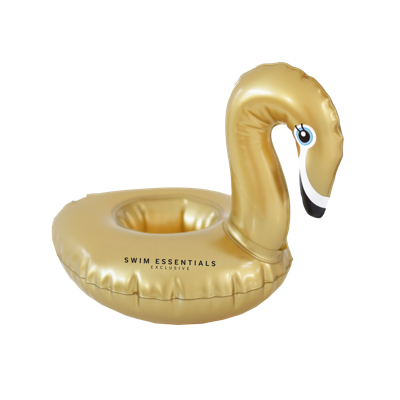 Swim Essentials opblaasbare bekerhouder zwaan goud