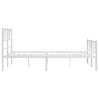 Bedframe met hoofd- en voeteneinde metaal wit 140x190 cm - thumbnail