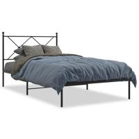 Bedframe met hoofdbord metaal zwart 107x203 cm - thumbnail