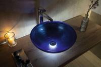 Waskom Sapho Murano Rond 40x14 cm Glas Blauw Sapho - thumbnail