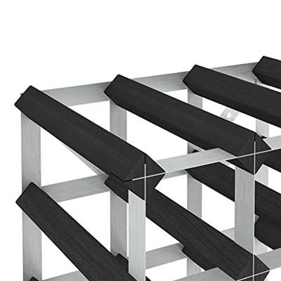 Wijnrek voor 120 flessen massief grenenhout zwart Wijnrek voor 120 flessen massief grenenhout zwart