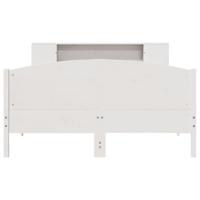 Bed met boekenkast zonder matras grenenhout wit 120x200 cm - thumbnail