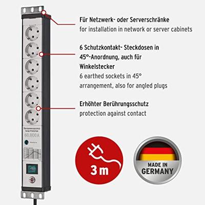 Brennenstuhl Premium-Line stekkerdoos 6-voudig 19" formaat - thumbnail