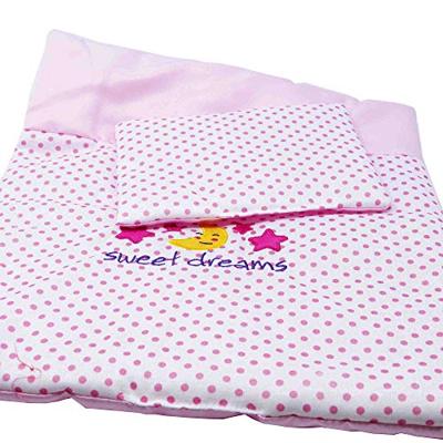 Baby rose poppendeken en kussenset