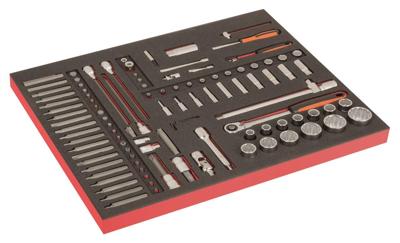 Bahco Foaminlay Fit&Go 3/3 met doppen en toebehoren 1/4" en 1/2" en lange bits - 105-delig - FF1A70