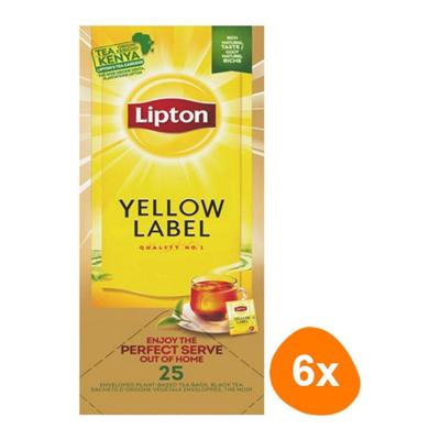 Lipton - Feel Good Selection Zwarte Thee Yellow Label - 6x 25 zakjes