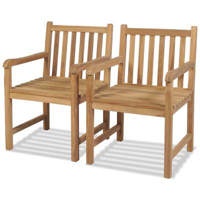 VidaXL Tuinstoelen 2 st massief teakhout