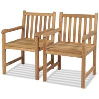 VidaXL Tuinstoelen 2 st massief teakhout - thumbnail