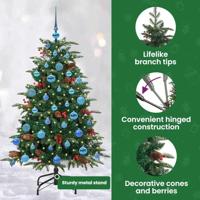 VidaXL Kunstkerstboom groen 150 cm pvc en metaal en plastic - thumbnail