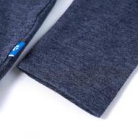 Kindershirt met lange mouwen wolvenprint 92 gemleerd donkerblauw - thumbnail