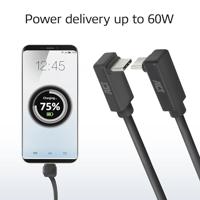 ACT USB 3.0 10Gbps 60W USB Type-C (haaks verticaal) - USB Type-C (haaks verticaal) 2m - thumbnail