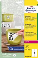 Avery-Zweckform L4719REV-20 Folie-etiketten 105 x 148 mm Polyester folie Wit 80 stuk(s) Weer verwijderbaar Laser (kleur), Laser (zwart/wit), Kopiëren (kleur), - thumbnail