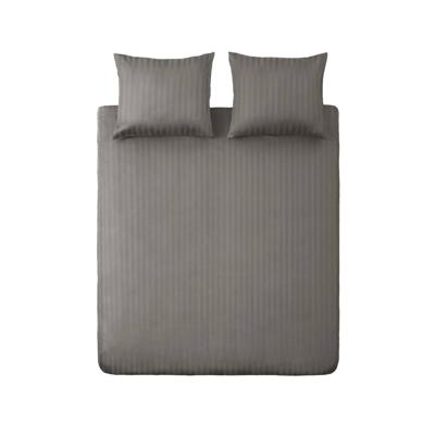 Ten Cate Katoen Satijnen Eenpersoons Dekbedovertrek Streep 140x200/220 cm Lichtgrijs