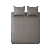 Ten Cate Katoen Satijnen Eenpersoons Dekbedovertrek Streep 140x200/220 cm Lichtgrijs - thumbnail