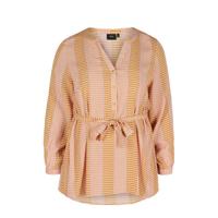 Zizzi top LEXI met all over print okergeel/roze/wit - thumbnail
