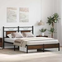Bedframe zonder matras bewerkt hout bruin eikenkleur 140x200 cm - thumbnail