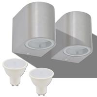 VidaXL Led-wandlamp tuin neerwaarts rond 2 st - thumbnail