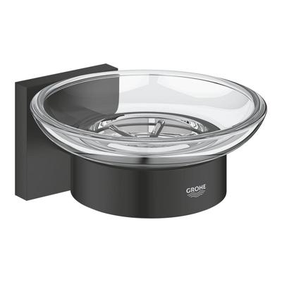 GROHE Start Cube Zeepschaal - met houder - glas - mat zwart 410962430