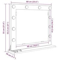 VidaXL Schmink spiegel rechthoekig sonoma eiken 60 x 55 x 18 cm - thumbnail