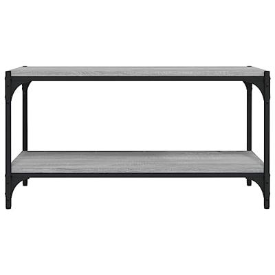 Tv-meubel 80x33x41 cm bewerkt hout en staal grijs sonoma eiken Tv-meubel 80x33x41 cm bewerkt hout en staal grijs sonoma eiken