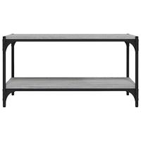 Tv-meubel 80x33x41 cm bewerkt hout en staal grijs sonoma eiken - thumbnail