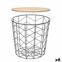 Bijzettafel Gift Decor Bruin Zwart 44,5 x 53,5 x 44,5 cm (6 Stuks) - thumbnail