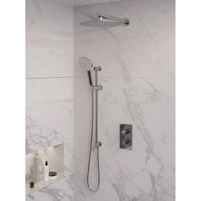 Inbouw Regendouche Set Brauer Chrome Edition Wanduitloop Ronde Hoofddouche 30 cm Met Glijstang en Handdouche 3 Standen Brauer