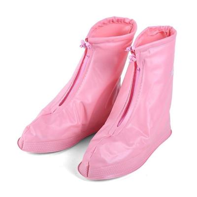 Mode kinderen PVC antislip-waterdichte dik-zolen Cover schoenmaat: M (roze)