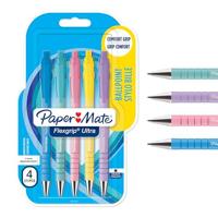 Paper Mate balpen Flexgrip Pastel RT, medium, zwarte inkt, blister van 5 stuks, assorti - thumbnail