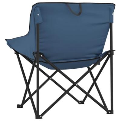 Campingstoelen 2 st met vakje inklapbaar blauw Campingstoelen 2 st met vakje inklapbaar blauw