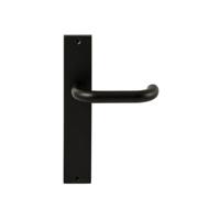 Hardbrass Deurkruk Stockholm op rechthoekig langschild blind - zwart - thumbnail