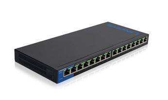 Linksys LGS116P-EU 16-poorts onbeheerde Gigabit-netwerkswitch met acht-PoE+-poorten - Tot 1000 Mbps voor bedrijven, thuis, kantoor, IP-beveiliging - Desktop-Ethernet-splitter