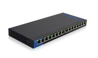 Linksys LGS116P-EU 16-poorts onbeheerde Gigabit-netwerkswitch met acht-PoE+-poorten - Tot 1000 Mbps voor bedrijven, thuis, kantoor, IP-beveiliging - Desktop-Ethernet-splitter - thumbnail