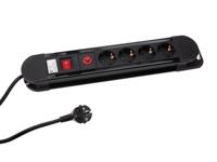 4-Voudige stekkerdoos met overspanningsbeveiliging randaarde - thumbnail