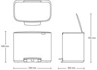 brabantia Bo 121005 Pedaalemmer (groot) 33 l Staal (l x b x h) 363 x 540 x 440 mm Wit Met voetpedaal 1 stuk(s) - thumbnail
