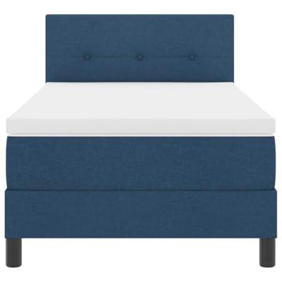 Boxspring bed met matras met hoofdeinde Blauw 90 x 190 cm Stof