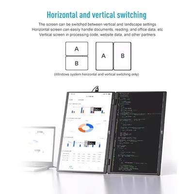 Lipa HDR-72 Dual Portable monitor 15.6 inch Full HD Foldable Opvouwbaar