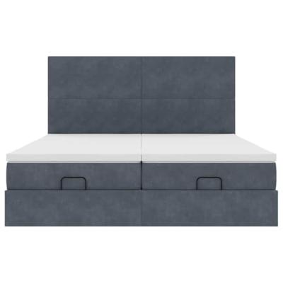 Ottoman bed met matrassen en LED's 200x200cm fluweel
