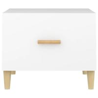 Salontafels 2 st 50x50x40 cm bewerkt hout wit - thumbnail